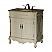32" Adelina Antique Style Single Sink Bathroom Vanity with Beige Stone Countertop and Antique White Finish