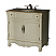 36" Adelina Antique Style Single Sink Bathroom Vanity with Beige Stone Countertop and Antique White Finish