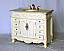 42" Adelina Antique Style Single Sink Bathroom Vanity in Antique White Finish with Beige Stone Countertop