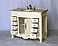 42" Adelina Antique Style Single Sink Bathroom Vanity in Antique White Finish with Beige Stone Countertop