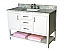 49" Adelina Contemporary Style Single Sink Bathroom Vanity, White Italian Carrara Marble Countertop with Color Options