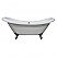 Cambridge 73" Extra Large Acrylic Double Slipper Clawfoot Tub, Brushed Nickel Feet and Deck Mount Faucet Holes
