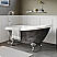 Cambridge Scorched Platinum 67” x 28” Acrylic Slipper Bathtub with No Faucet Holes and Polished Chrome Ball and Claw Feet