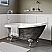 Cambridge Scorched Platinum 61" x 28" Acrylic Slipper Bathtub with No Faucet Holes and Polished Chrome Ball and Claw Feet