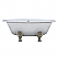 Cambridge Extra Wide Cast Iron Clawfoot Tub, 65.5 x 35.5 No Faucet Holes and Polished Chrome Feet