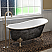 Cambridge Scorched Platinum 61" x 30" Cast Iron Slipper Bathtub with No Faucet Holes and Polished Chrome Ball and Claw Feet