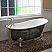 Cambridge Scorched Platinum 61" x 30" Cast Iron Slipper Bathtub with 7" Deck Mount Faucet Holes and Polished Chrome Feet