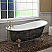Cambridge Scorched Platinum 67" x 30" Cast Iron Slipper Bathtub with "7" Deck Mount Faucet Holes and Polished Chrome Ball and Claw Feet