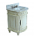 Adelina 26" Single Sink Bathroom Vanity in Antique White Finish with White Marble Countertop