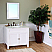 The Bella Collection 36 inch White Bathroom Single Vanity White Marble Top