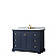 48" Single Bathroom Vanity in Dark Blue, White Carrara Marble Countertop, Undermount Oval Sink, and No Mirror