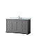 60" Single Bathroom Vanity in Dark Gray, White Carrara Marble Countertop, Undermount Oval Sinks, and No Mirror