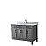 48 Inch Single Bathroom Vanity in Dark Gray, White Carrara Marble Countertop, Undermount Oval Sink, and No Mirror