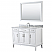 48 Inch Single Bathroom Vanity in White, White Carrara Marble Countertop, Undermount Oval Sink, and 44 Inch Mirror