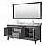 72 Inch Double Bathroom Vanity in Dark Gray, White Carrara Marble Countertop, Undermount Square Sinks, and 70 Inch Mirror