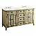60" Distress Beige Double Sink Bathroom Sink Vanity with Crystal White Marble Countertop