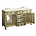 60" Distress Beige Double Sink Bathroom Sink Vanity with Crystal White Marble Countertop