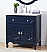 34" Navy Blue Bathroom Single Sink Vanity with White Marble Countertop