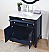 34" Navy Blue Bathroom Single Sink Vanity with White Marble Countertop