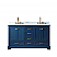60" Double Sink Bathroom Vanity in Blue Finish with Carrara White Marble Top