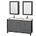 60" Double Bathroom Vanity with Color, Countertop, Mirror and Medicine Cabinet Options
