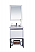 24" White Bathroom Vanity Cabinet with Countertop, Mirror and Linen Cabinet Options