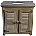 36" Reclaimed Pine Cooler Vanity Louvred Doors with Blue Stone Top Wash Finish