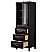 Linen Tower in Dark Espresso with Shelved Cabinet Storage and 3 Drawers