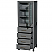 24 inch Linen Tower in Dark Gray with Shelved Cabinet Storage and 4 Drawers