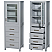 24 inch Linen Tower in Gray with Shelved Cabinet Storage and 4 Drawers
