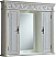 42" Antique White with Matching Medicine Cabinet, Cream Marble Top