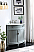 24" Gray Framhouse Corner Bathroom Vanity with White Marble Countertop