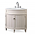24" Taupe Modern Corner Bathroom Vanity with White Marble Top