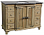 48" Handcrafted Reclaimed Pine Solid Wood Single Breakfront Bath Vanity Wash Finish