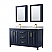 60" Double Bathroom Vanity in Dark Blue with Countertop, Mirror and Medicine Cabinet Options