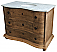 Reclaimed Pine Six Drawer Serpentine Single with White Marble Top Natural Finish