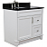 37" Single Sink Vanity in White Finish with Countertop and Sink Options - LEFT Drawers