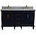 61" Double Sink Bathroom Vanity in Blue Finish with Countertop and Sink Options