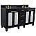 61" Double Sink Vanity in Black Finish with Countertop and Sink Options