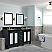 61" Double Sink Bathroom Vanity in Dark Gray Finish with Countertop and Sinks Options