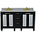 61" Double Sink Bathroom Vanity in Dark Gray Finish with Countertop and Sinks Options
