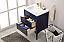 24" Transitional Single Sink Vanity with Porcelain Integrated Counterop and Sink in Blue Finish