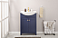 Transitional 24" Single Sink Vanity with Porcelain Integrated Counterop and Sink in Blue Finish