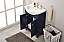 Transitional 24" Single Sink Vanity with Porcelain Integrated Counterop and Sink in Blue Finish