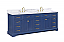 Modern 84" Double Sink Vanity with Carrara Marble Counterop in Blue Finish