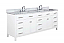 Modern 84" Double Sink Vanity with Carrara Marble Counterop in White Finish