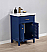Transitional 24" Single Sink Bathroom Vanity with Porcelain Integrated Counterop in Blue Finish