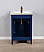 Transitional 24" Single Sink Bathroom Vanity with Porcelain Integrated Counterop in Blue Finish