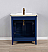 Transitional 30" Single Sink Bathroom Vanity with Porcelain Integrated Counterop in Blue Finish