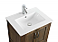 Rustic 24" Single Sink Bathroom Vanity with Porcelain Integrated Counterop in Walnut Finish